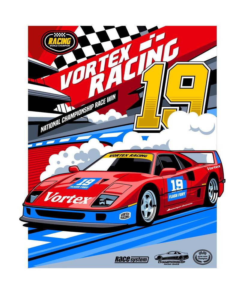 Vortex Racing National Championship Race Win vector