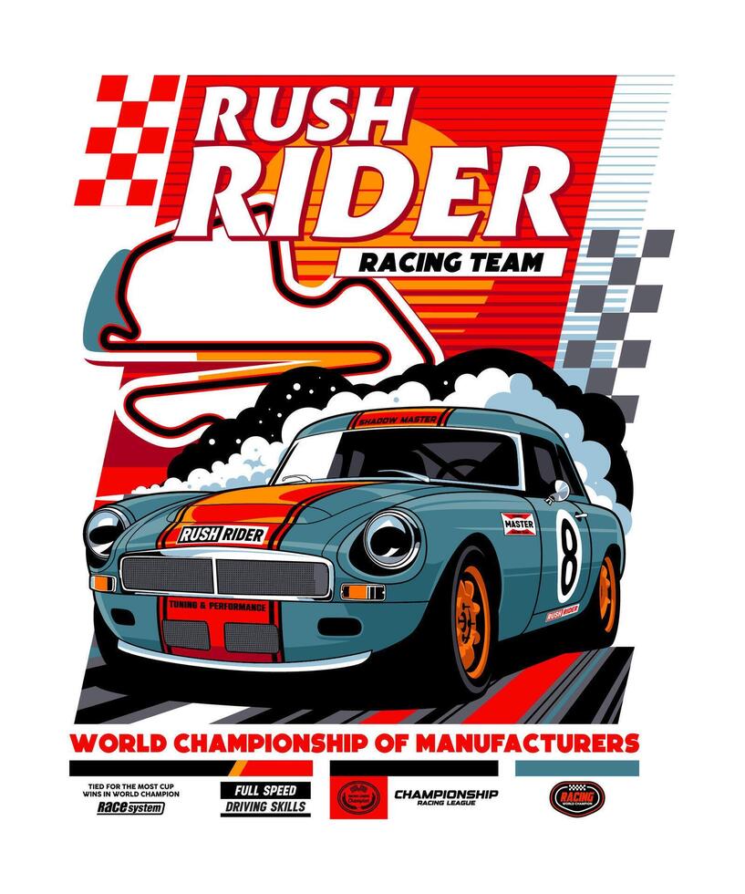 Rush Rider World Championship Of Manufacturers vector