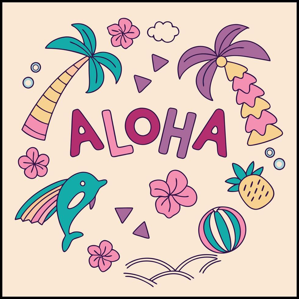 nice aloha illustration vector