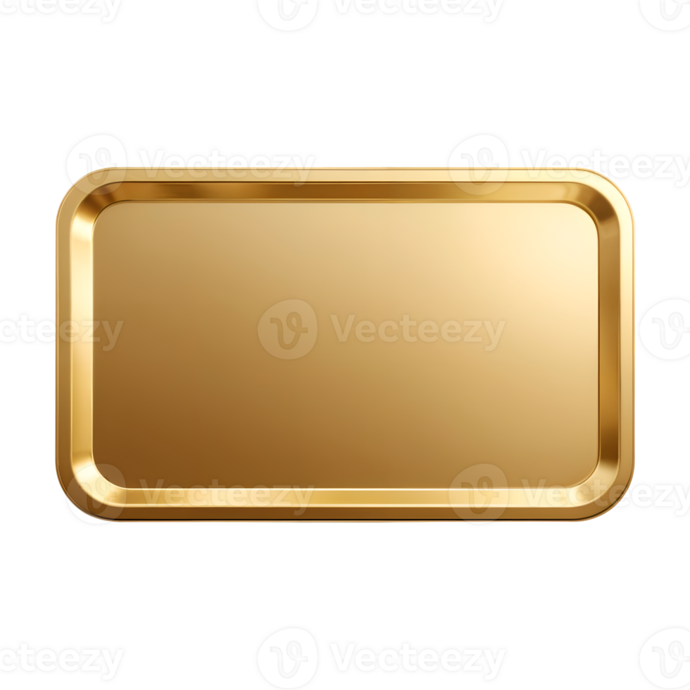 Gold Metal Plate on Transparent Background png