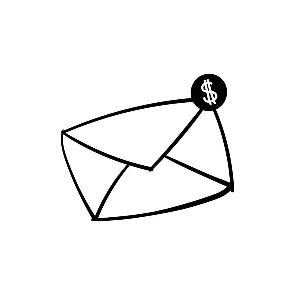 Financial Transaction Envelope Icon Illustration vector
