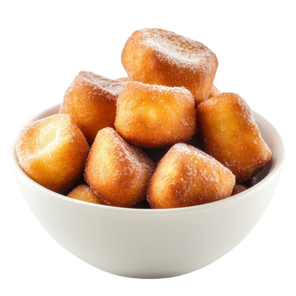 Bowl of Golden Fried Bread Cubes png