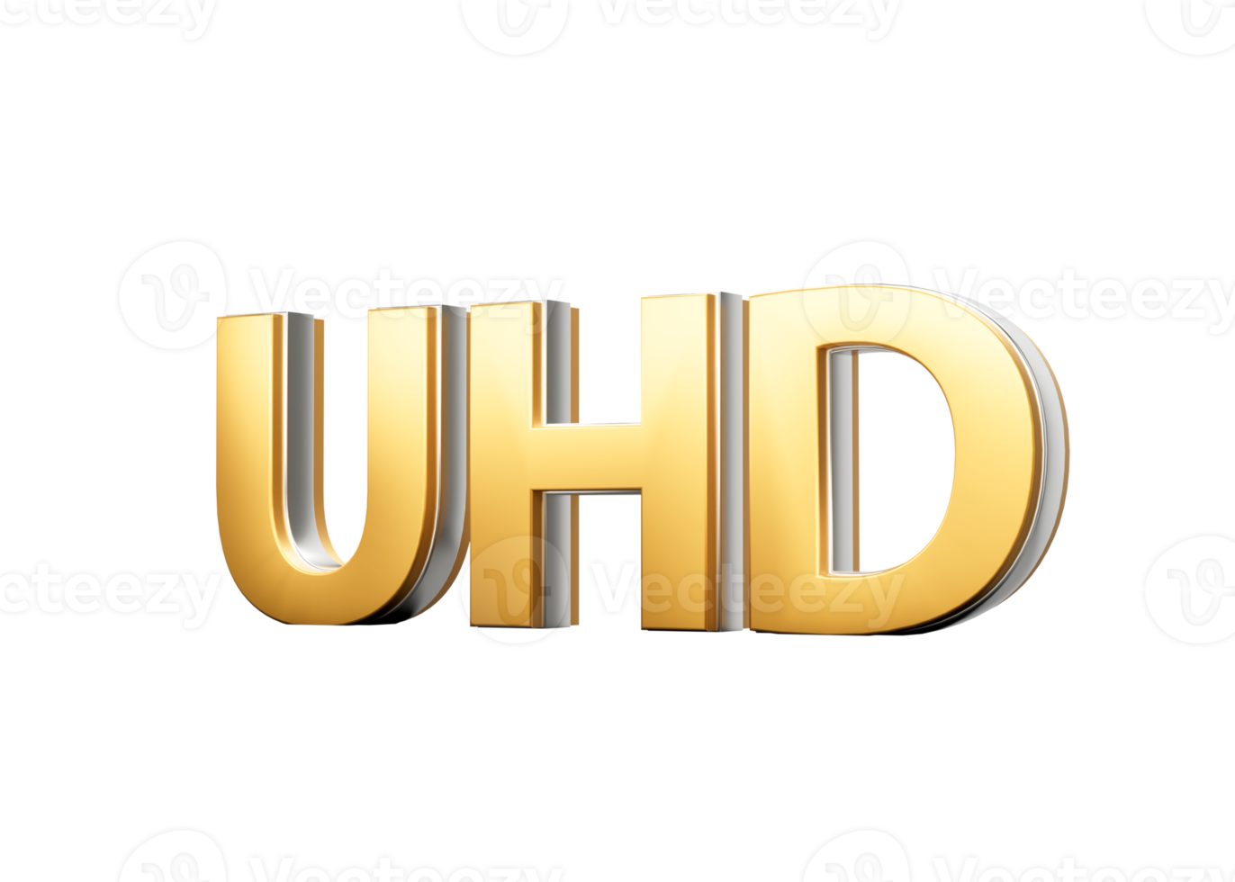 Golden UHD Text With A Sleek Metallic Gleam For Digital Media And Upscale Branding 3D Illustration png