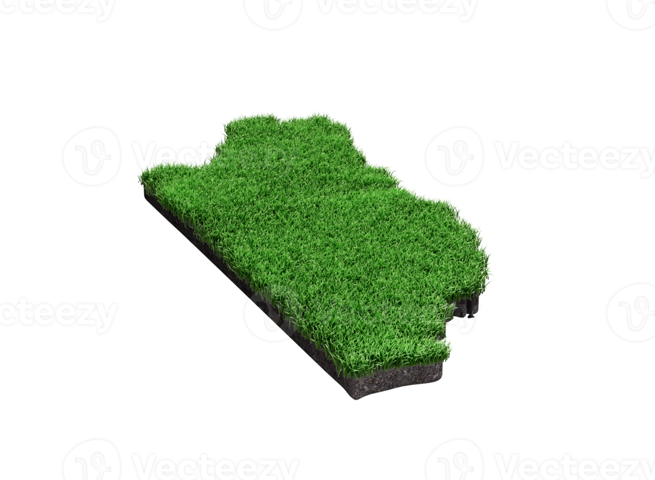 Belize Map Soil Land Geology Cross Section Green Grass And Rock Ground Texture 3d Illustration png
