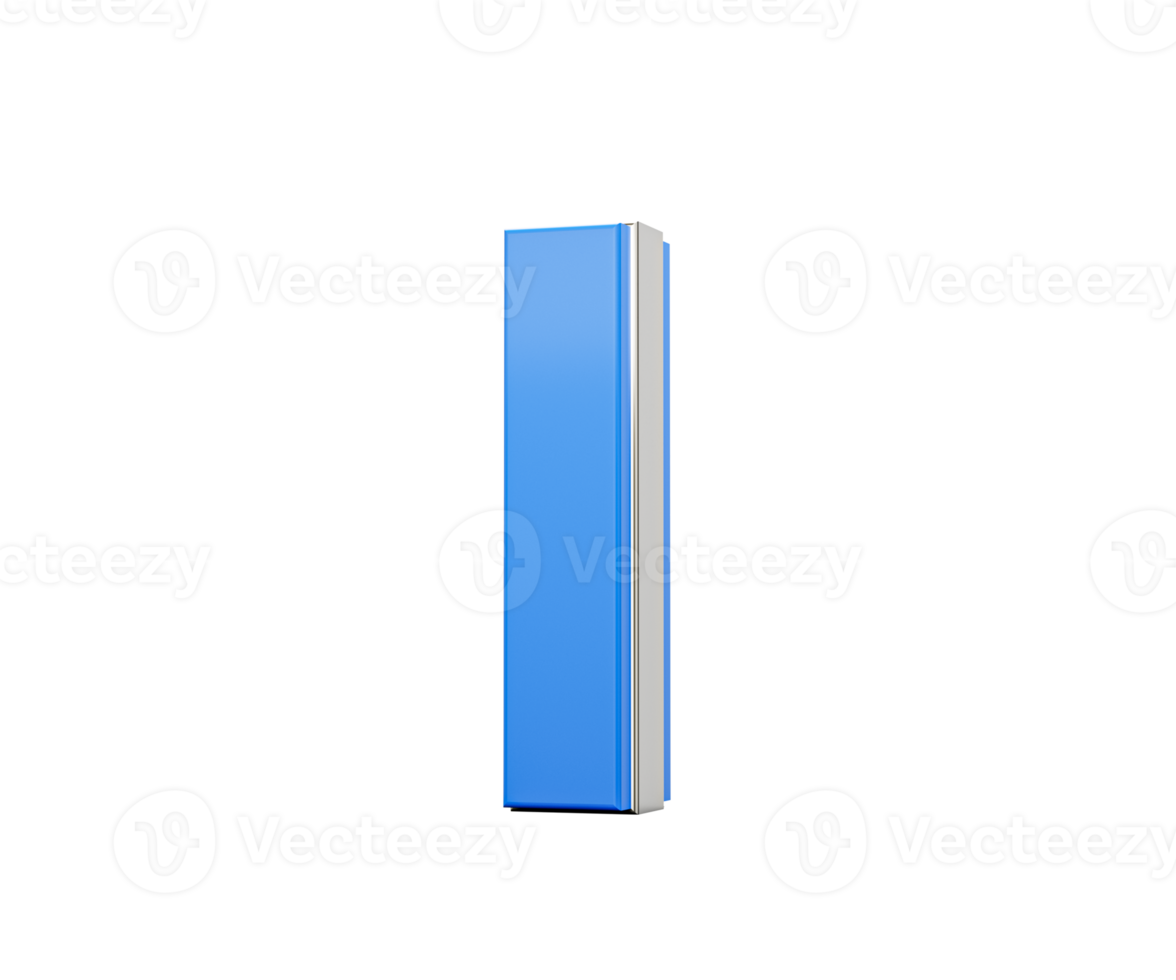 Blue Small Letter l Alphabet l Gleams With Its Sleek Modern Design With Sharp Edges 3D Illustration png