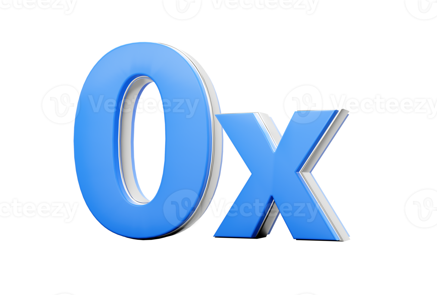 Blue 0x Symbol Zero x Or 0 Times For Advertising And Dynamic Sales Presentations 3D Illustration png