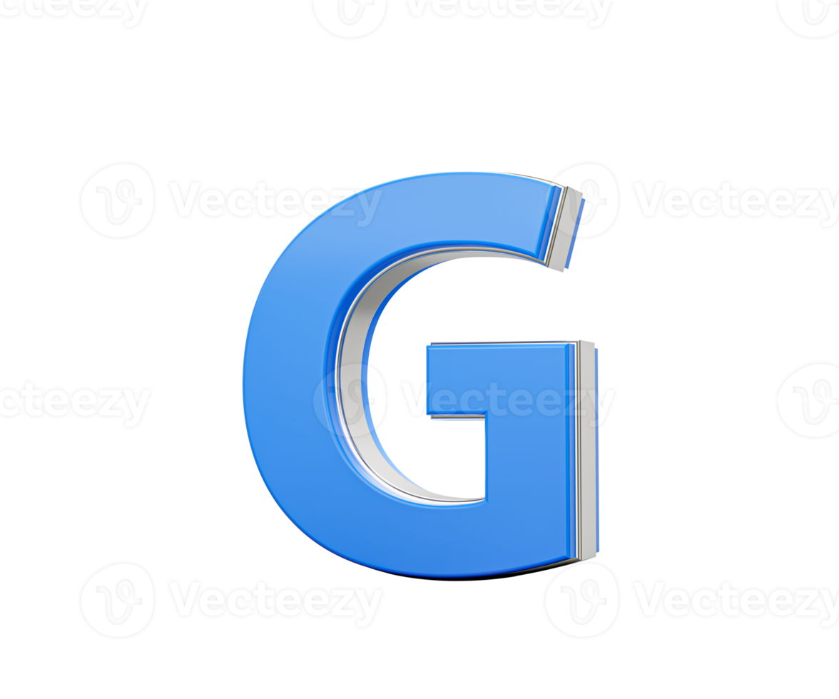 Blue Capital Letter G Gleams With Its Sleek Modern Design Bold Font With Sharp Edges 3D Illustration png
