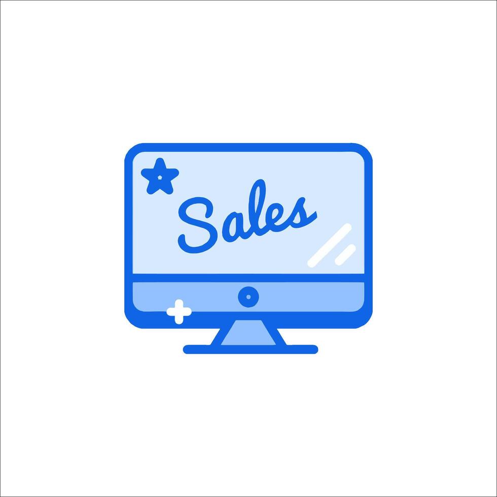 A computer monitor with the word sales on it vector