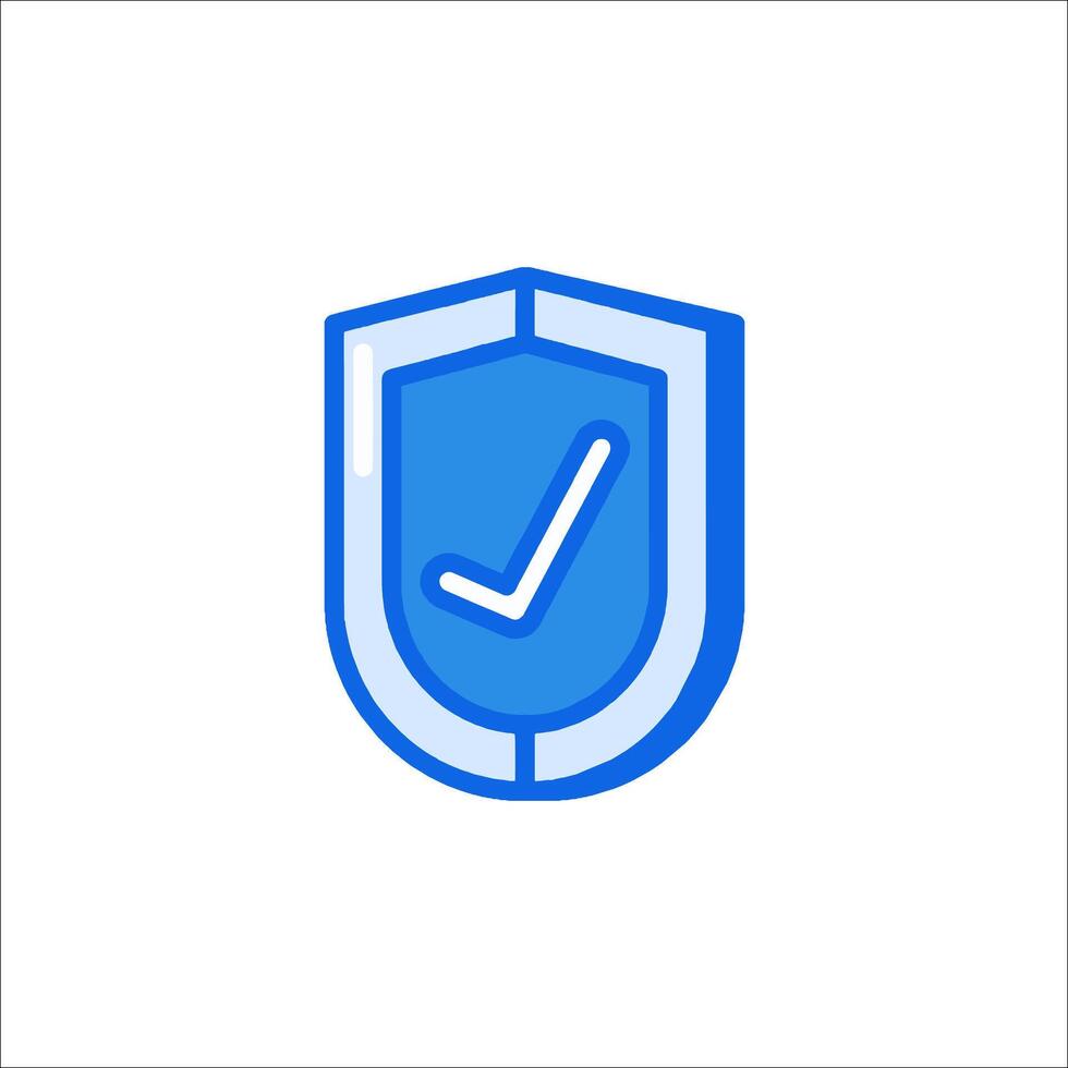 A shield with a tick mark on it vector