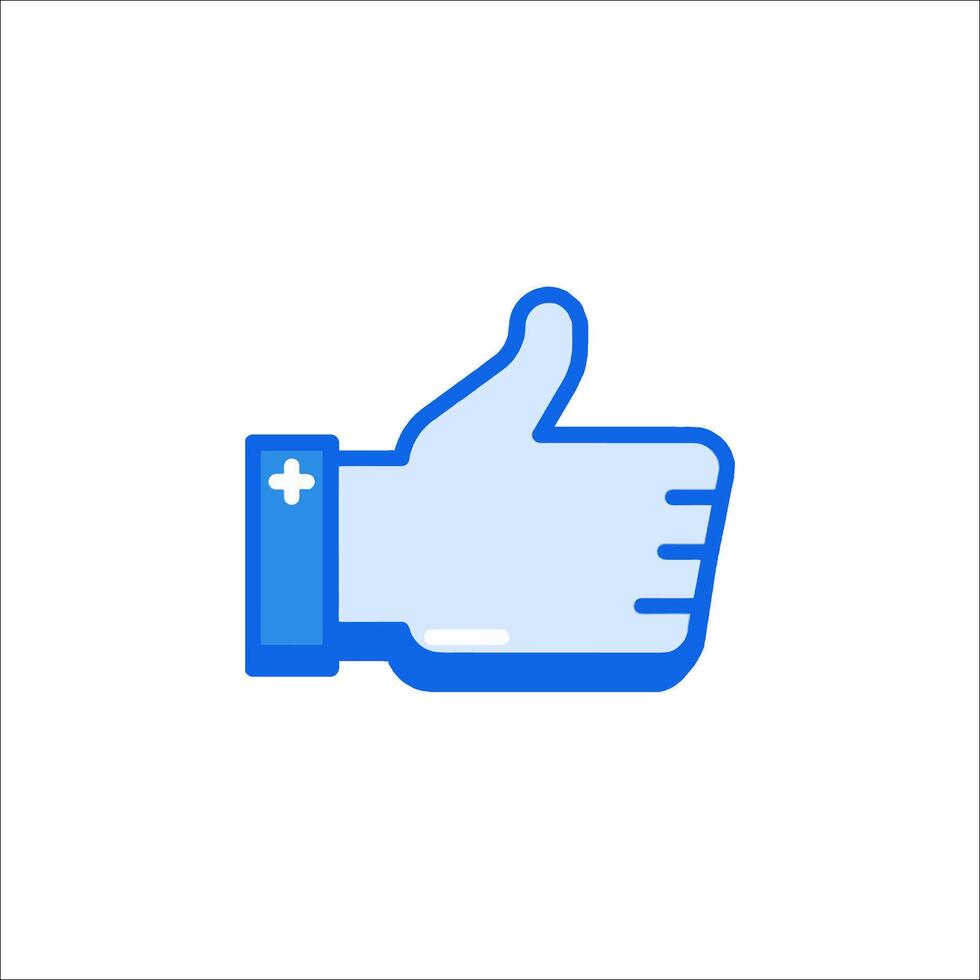 A blue thumbs up icon on a white background vector