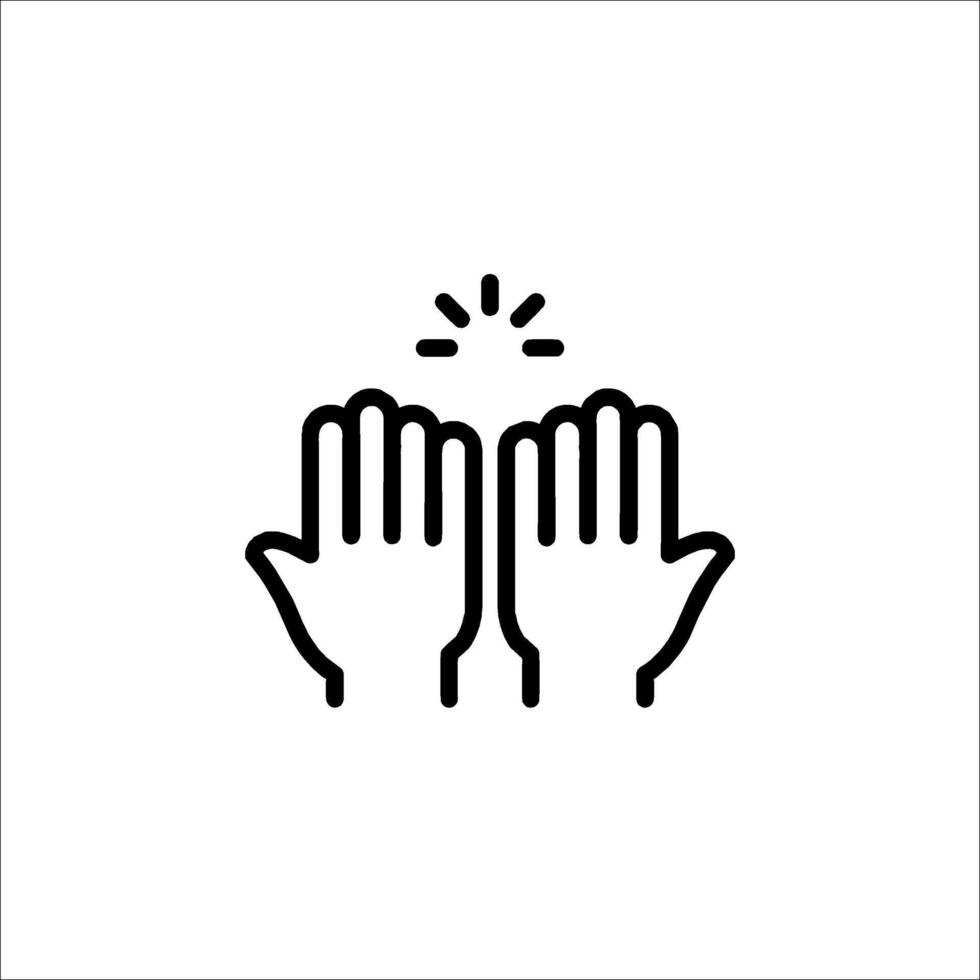Two hands clapping icon illustration vector