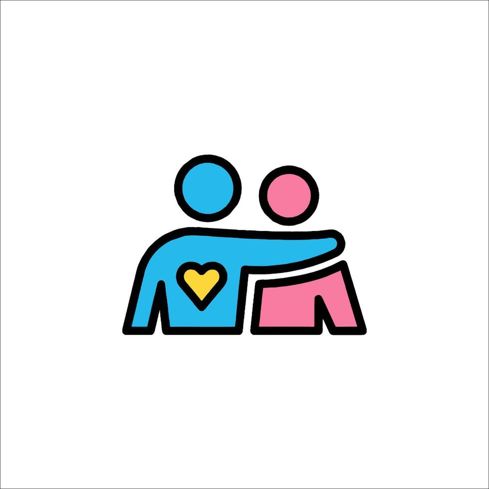 A man and woman are hugging each other in a line vector