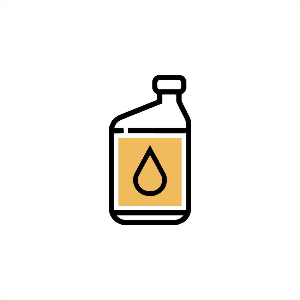 A bottle of oil with a drop of oil in it vector