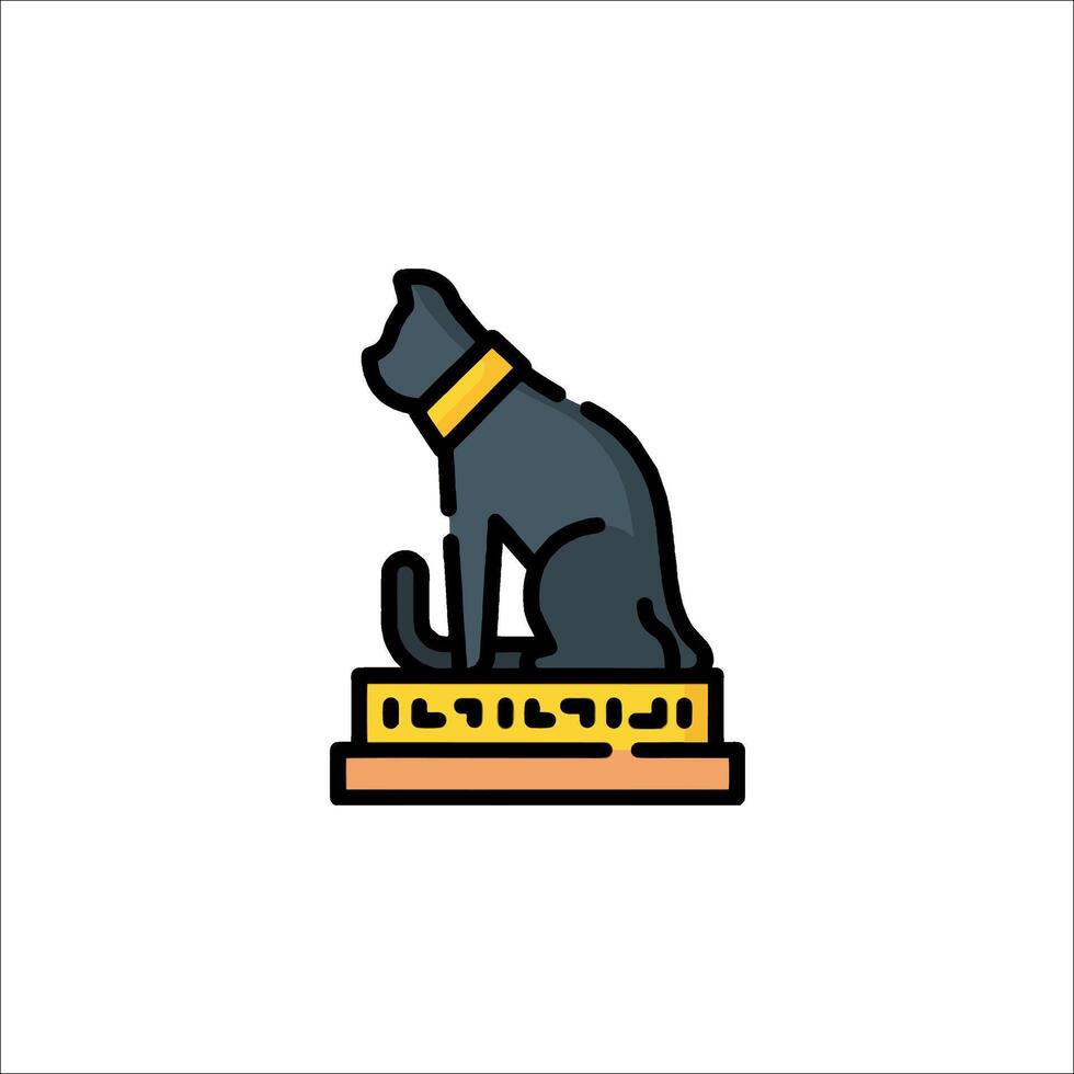 An egyptian cat statue on a pedestal vector