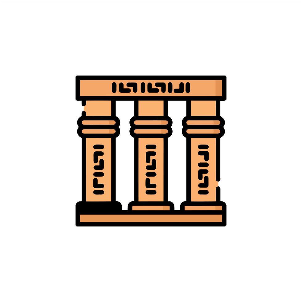 Ancient greek temple icon vector