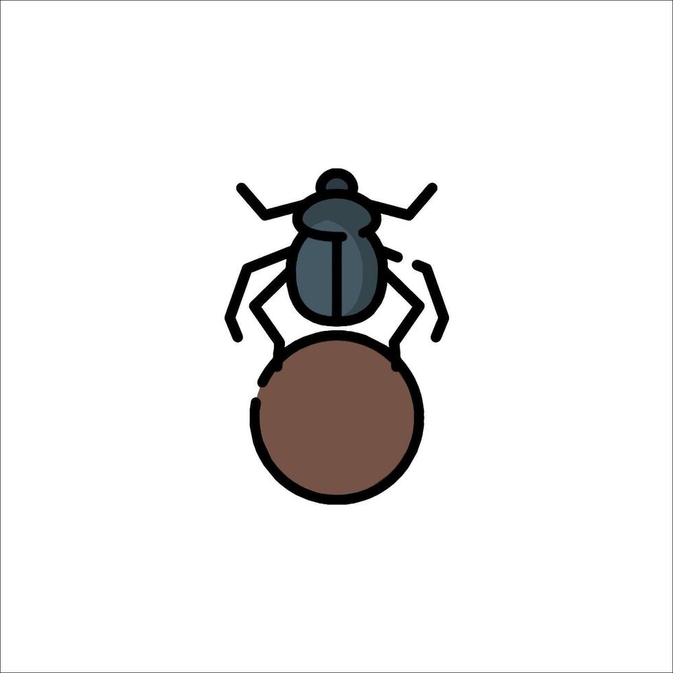A beetle on a ball icon vector