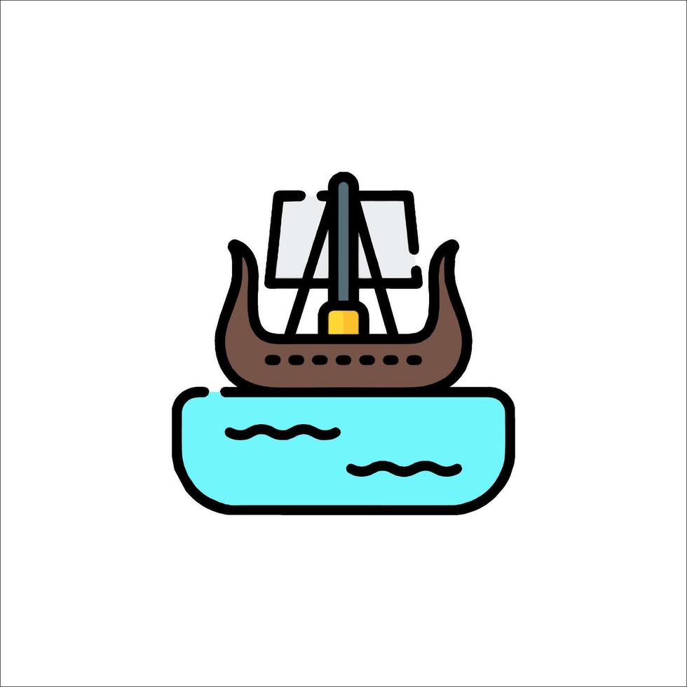 A boat with a sail on it in the water vector