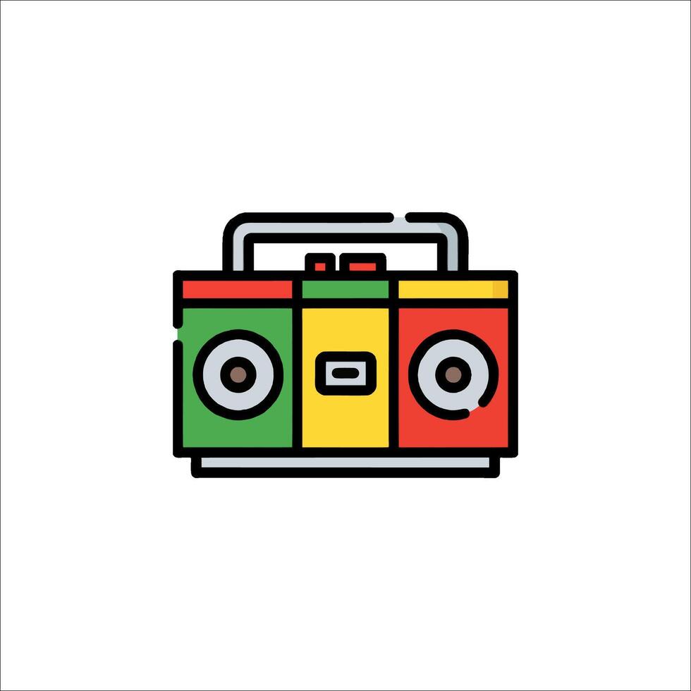 A colorful boombox icon on a white background vector