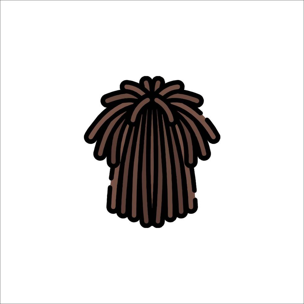 A brown hairdo with a long tail on it vector