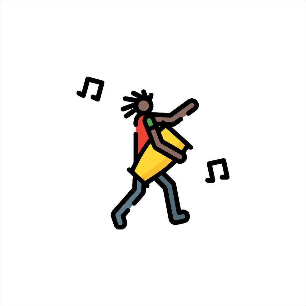 A man with a drum is holding a note vector