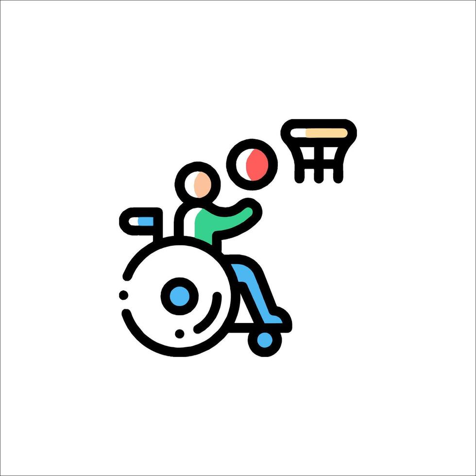 A person in a wheelchair playing basketball vector