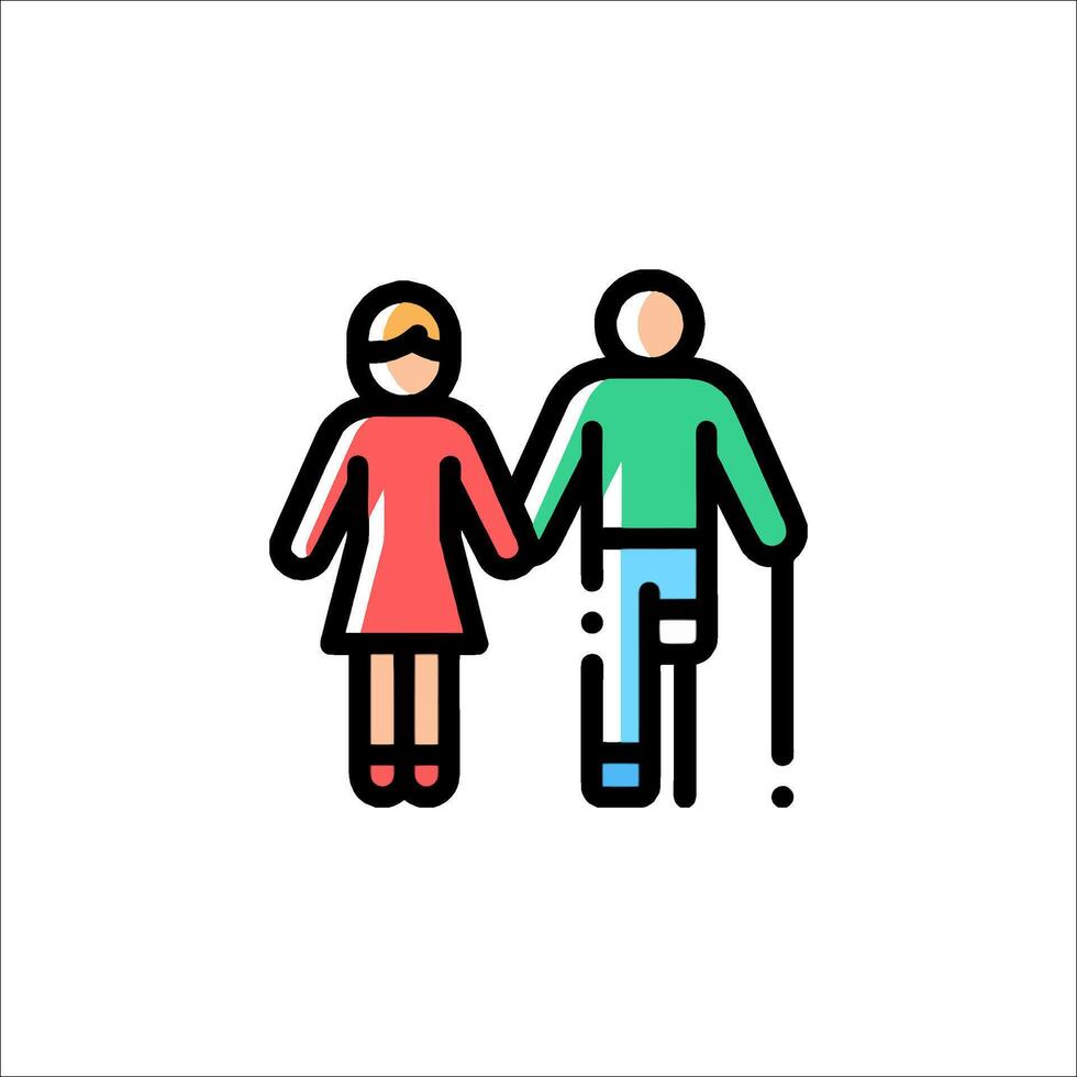 An icon of a man and woman walking together vector