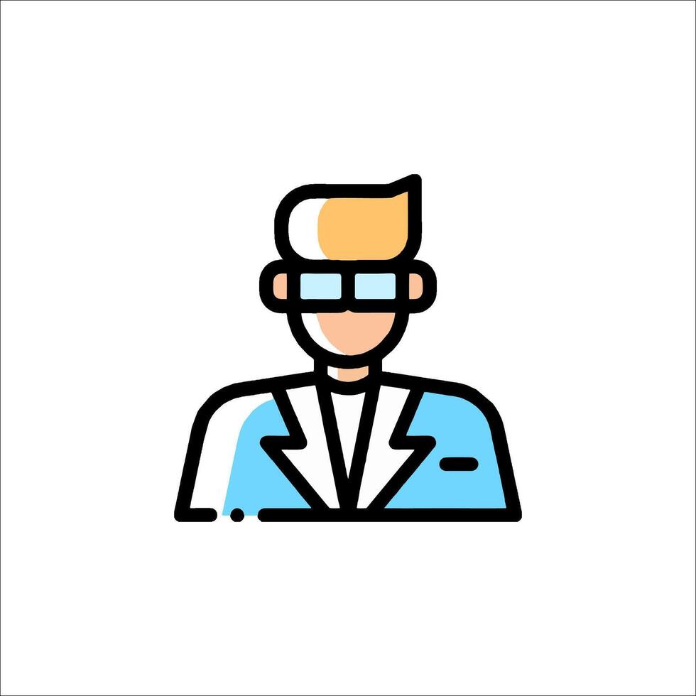 A man in a suit with glasses on his face vector