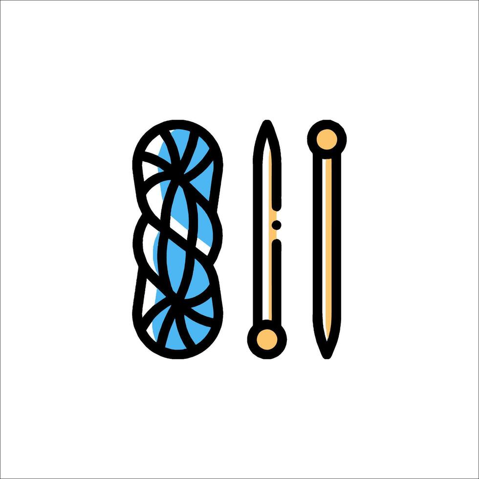Knitting needles and yarn icon illustration vector