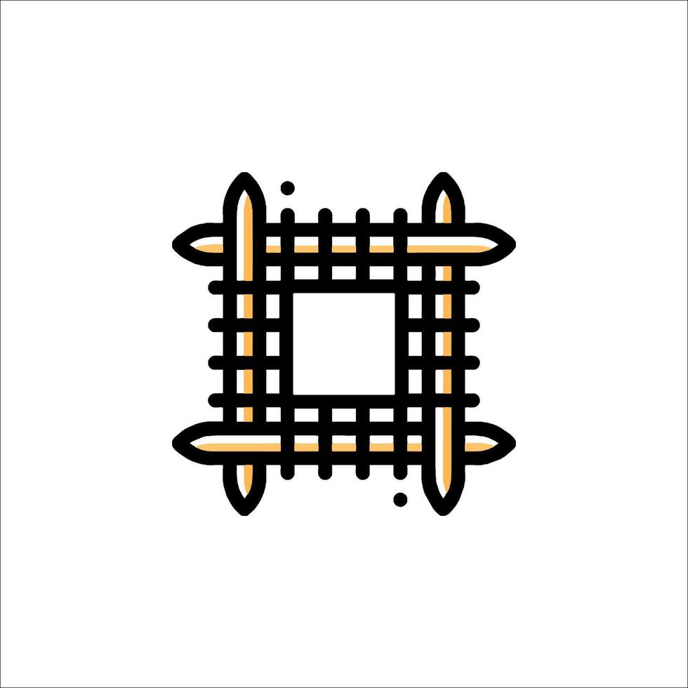 A square logo with a black and white background vector