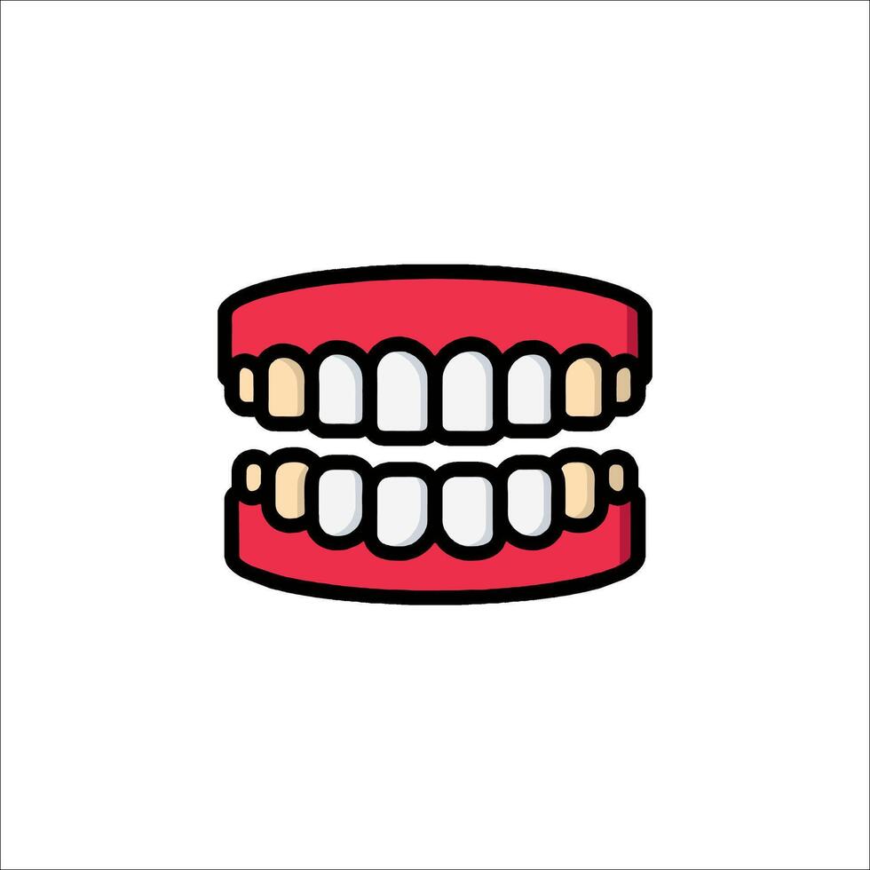 A tooth with a white filling and a red filling vector