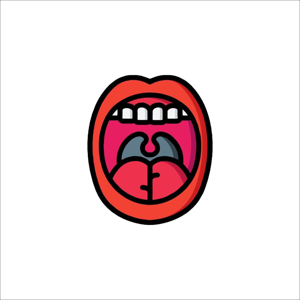 A cartoon mouth with a tongue sticking out vector