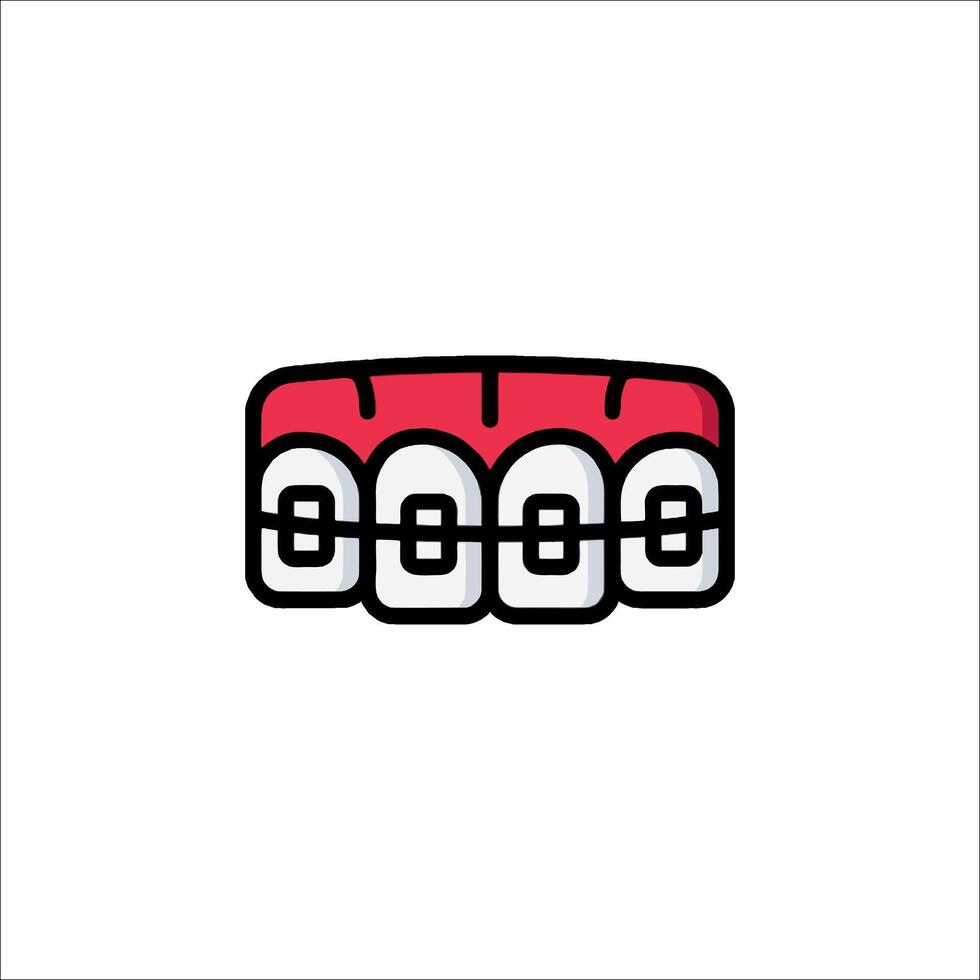A tooth with braces on it vector