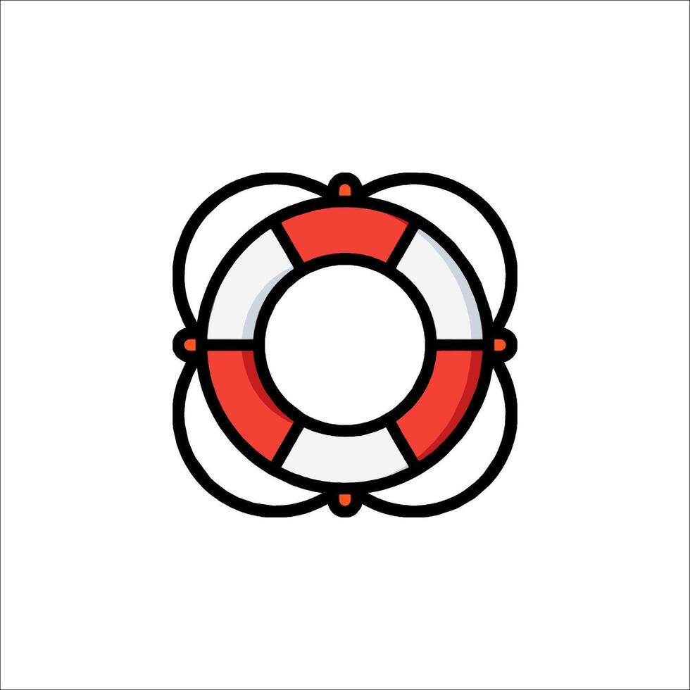 A life preserver icon in a flat style vector