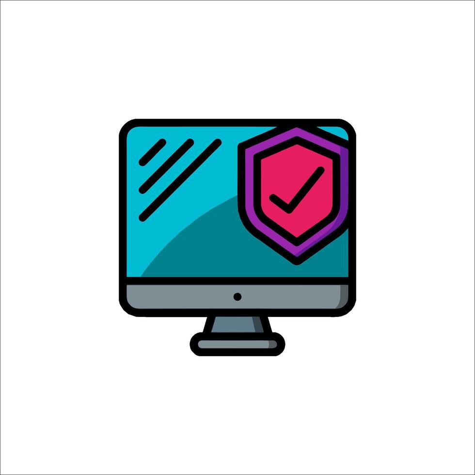 A computer monitor with a check mark on it vector