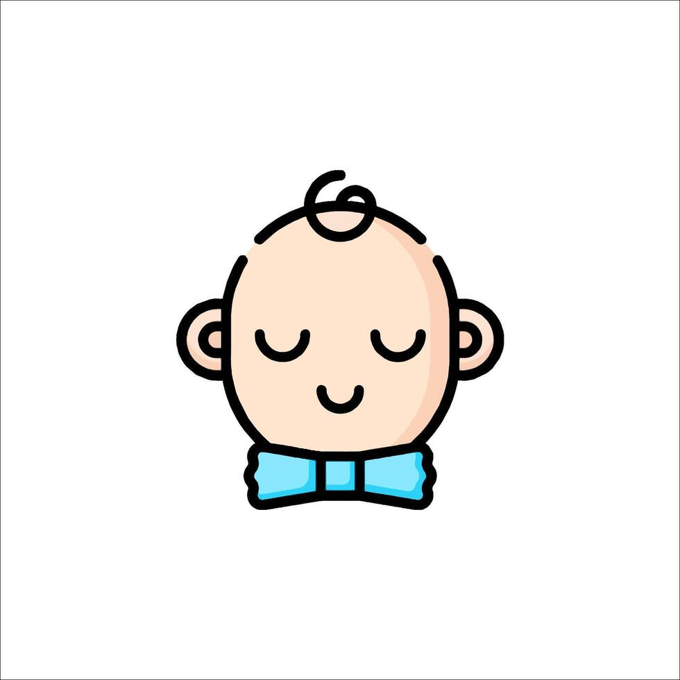 A cartoon baby with a bow tie on his head vector