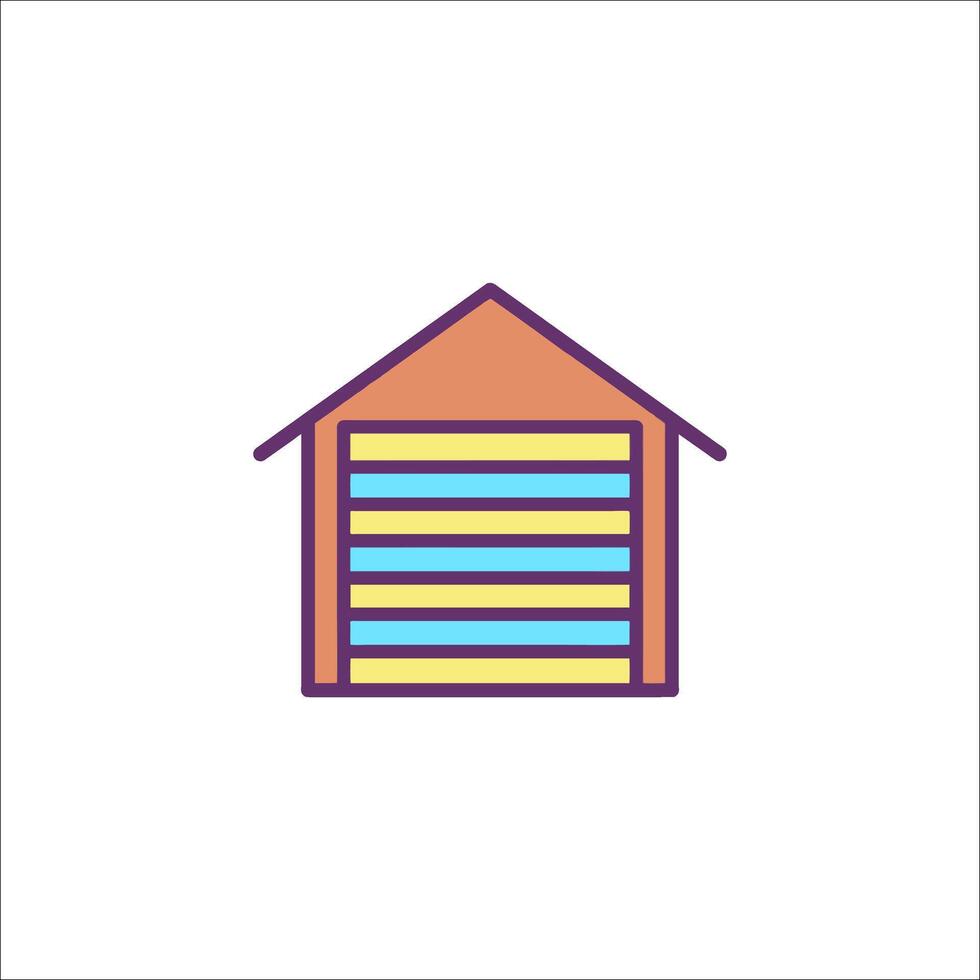 A house with a garage icon vector