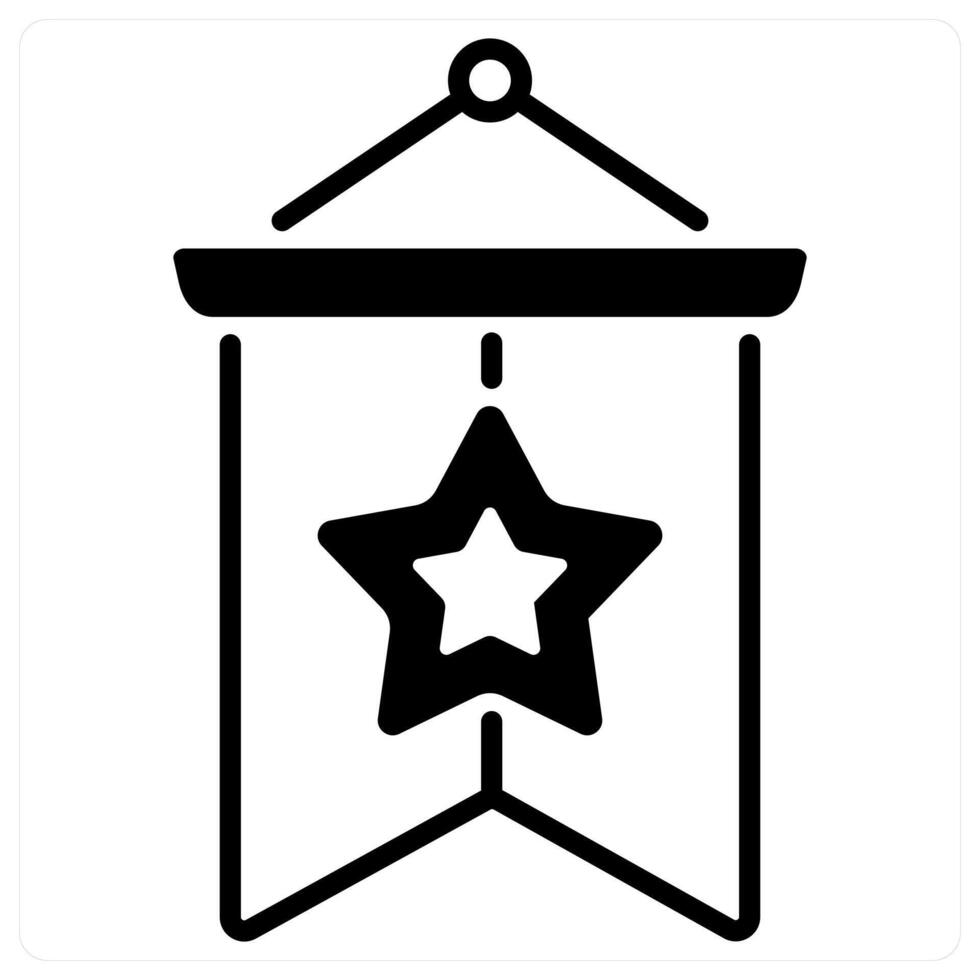 Flag icon and symbol concept in black duo line color vector