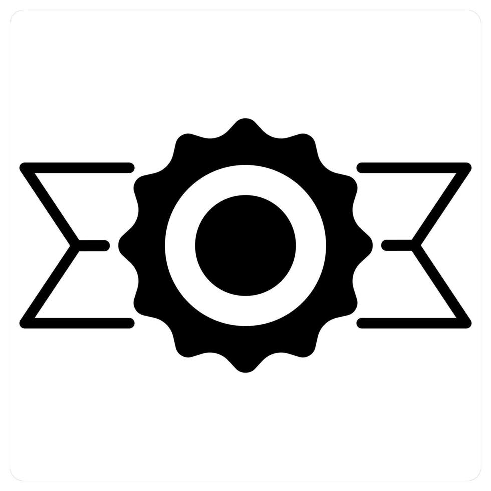 Award and medal icon concept in black duo line color vector