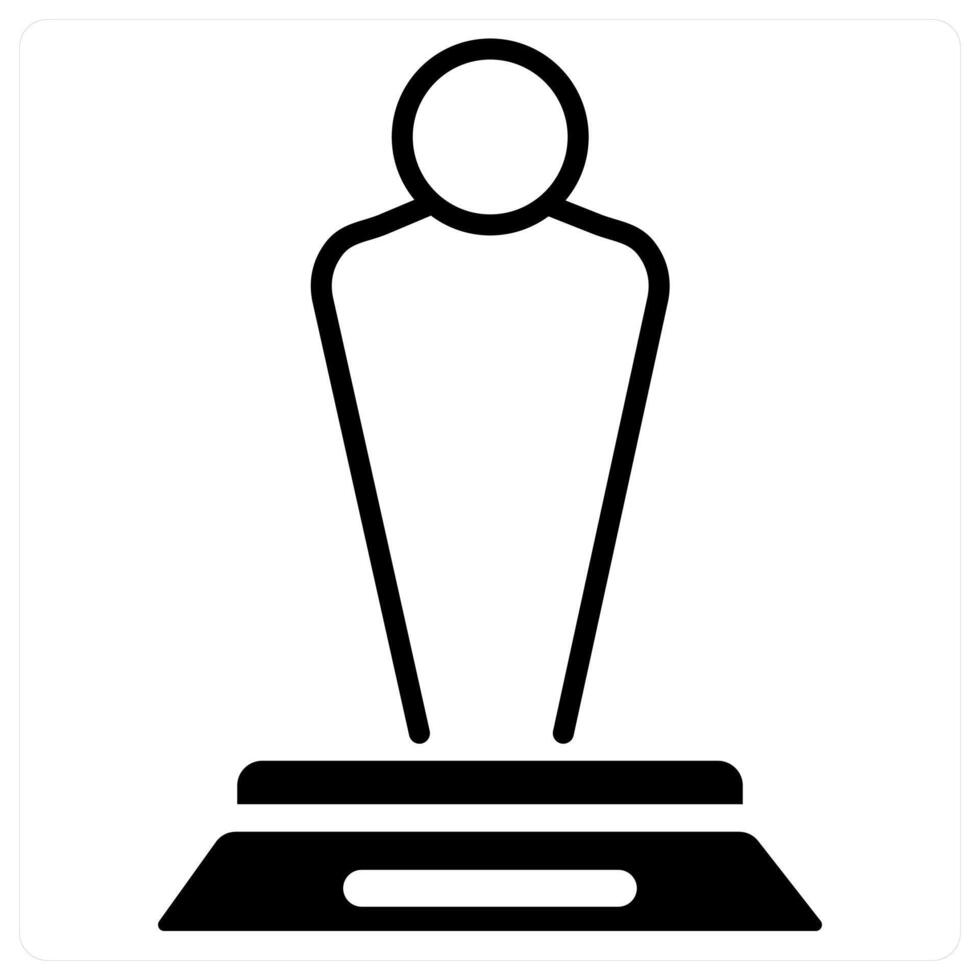 Award and champion icon concept in black duo line color vector