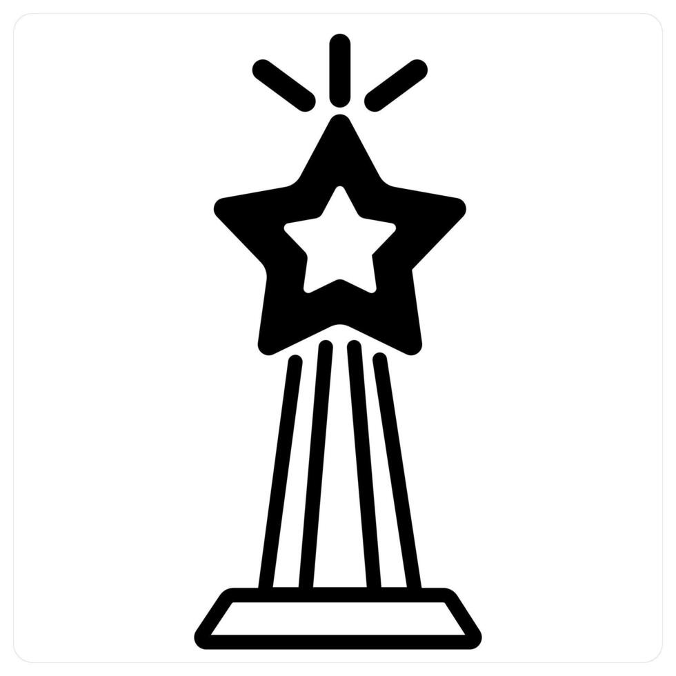 Trophy and medal icon concept in black duo line color vector