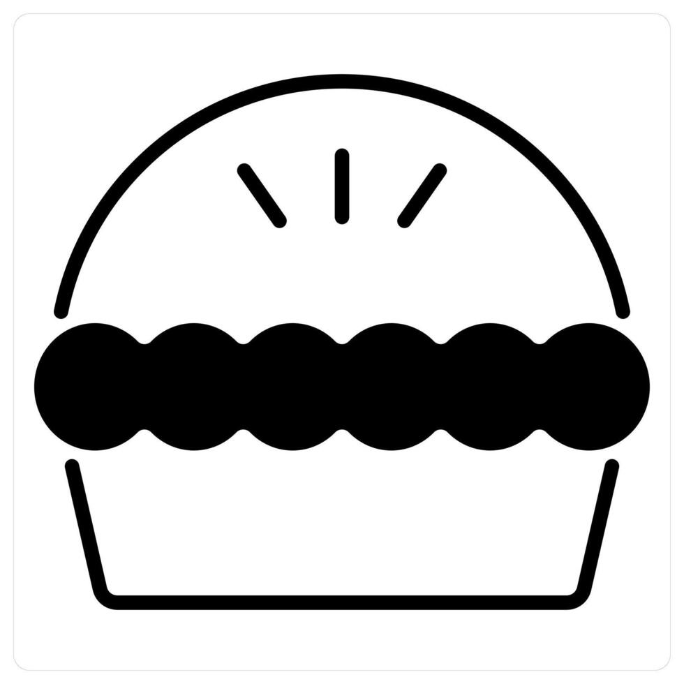 Pie icon concept in black duo line color vector
