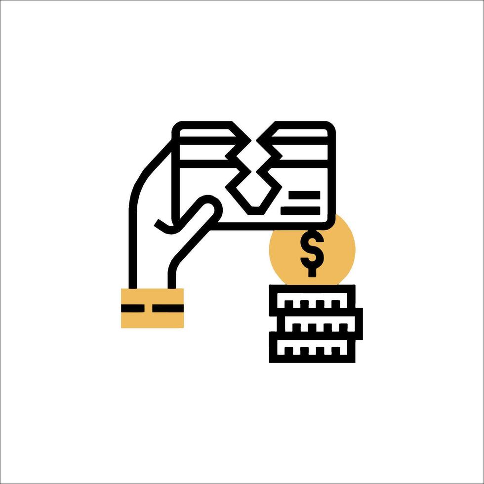 A hand holding a credit card and a stack of money vector