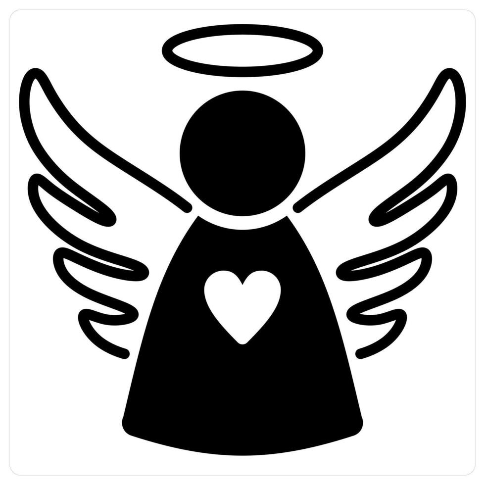 Angel icon concept in black duo line color vector