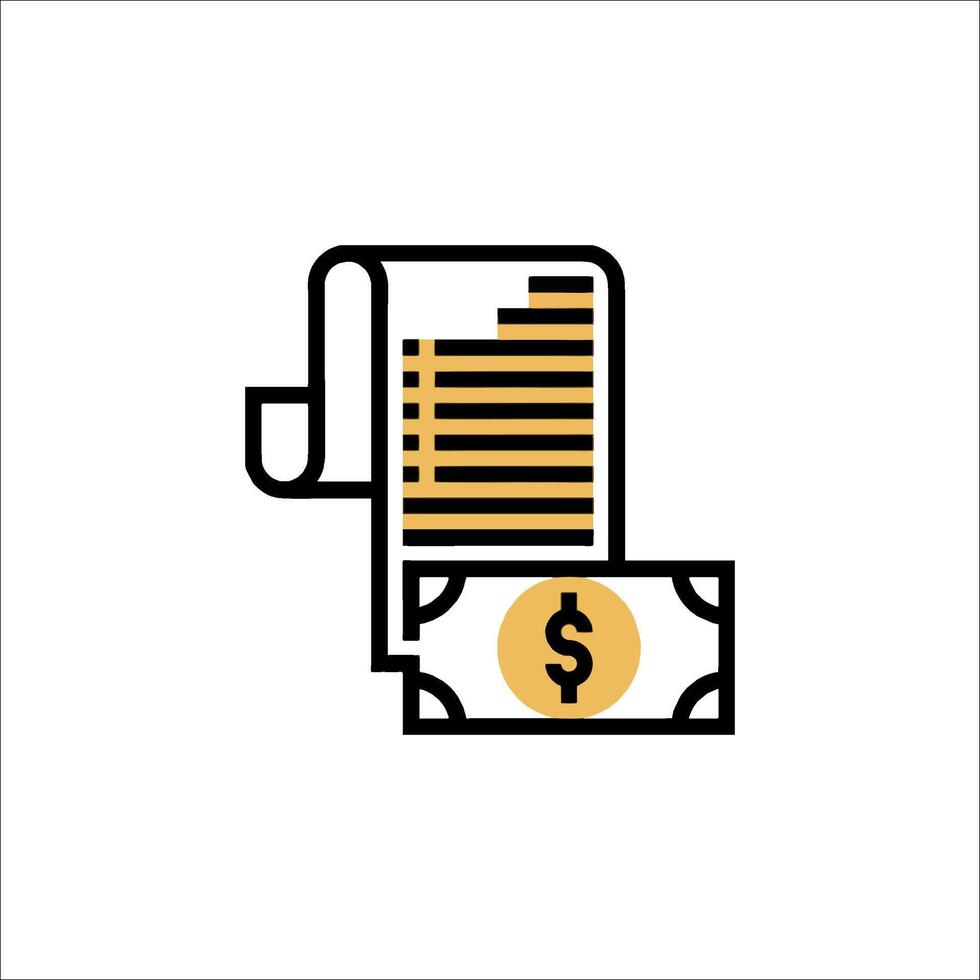 Money and paper icon illustration vector