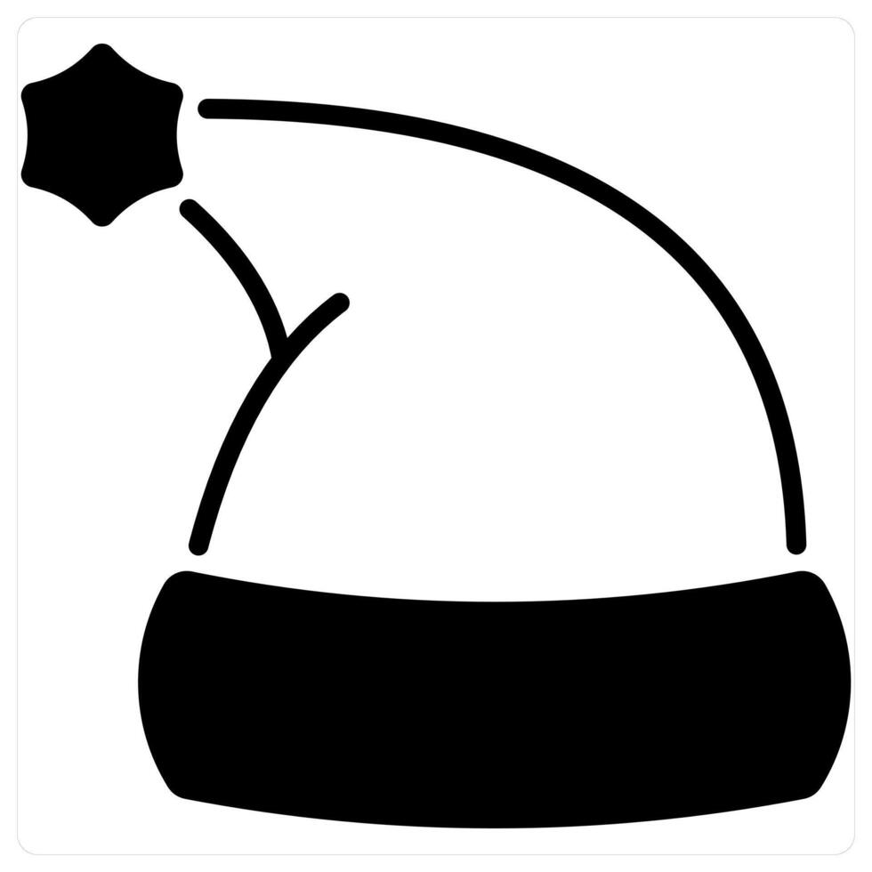Santa Hat icon concept in black duo line color vector