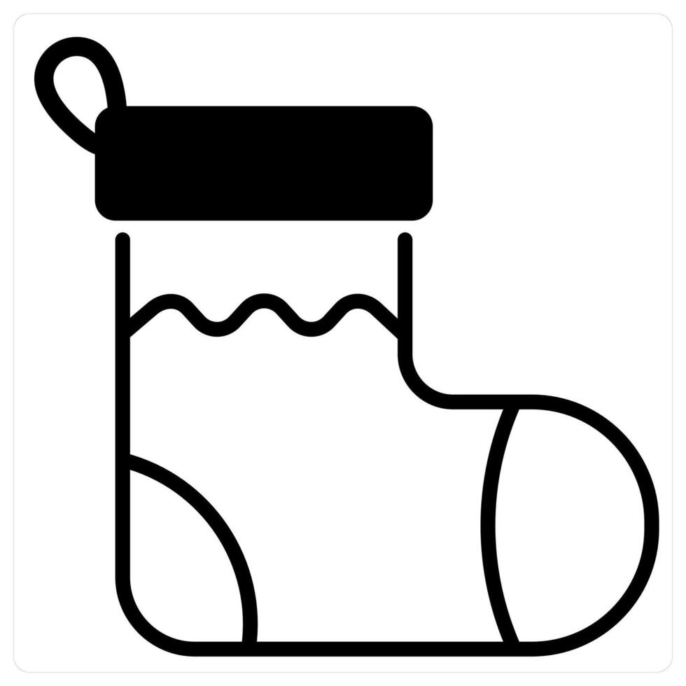Christmas Socks icon concept in black duo line color vector