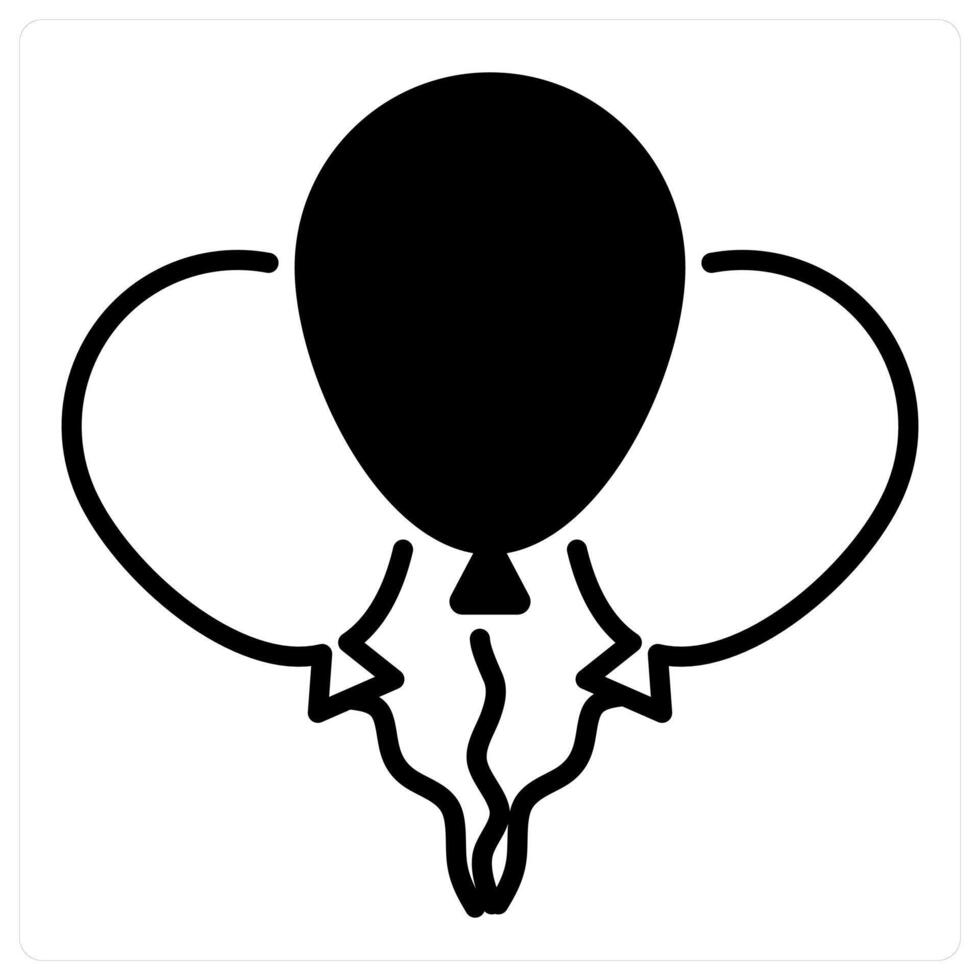 Balloon icon concept in black duo line color vector
