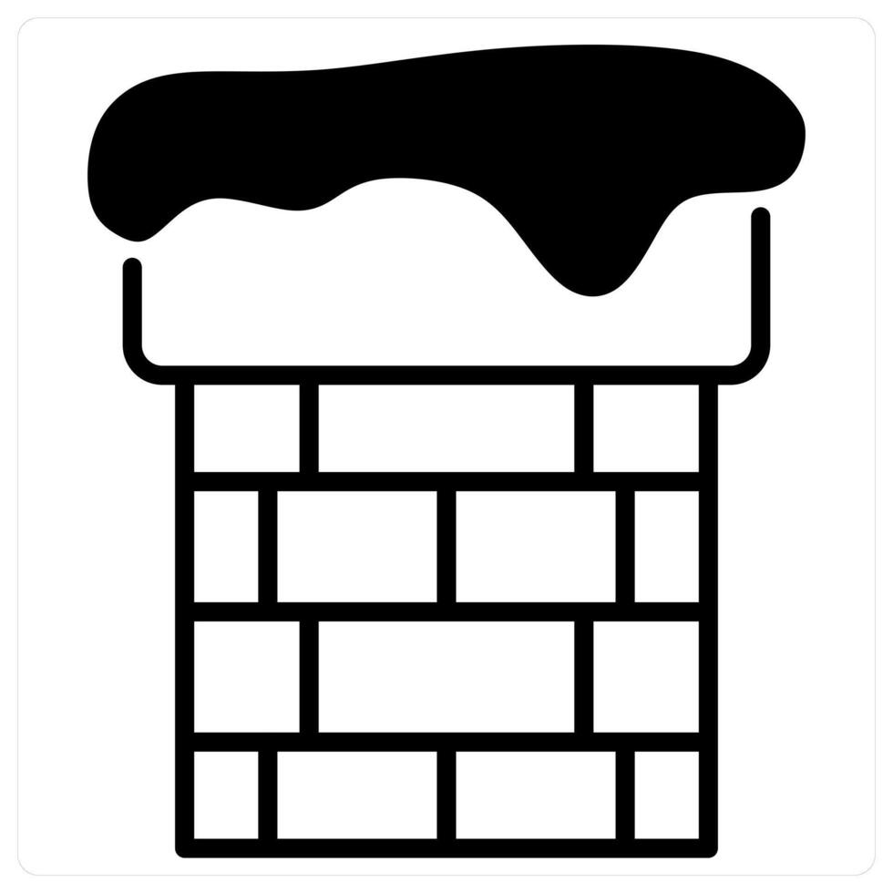 Snow Chimney icon concept in black duo line color vector