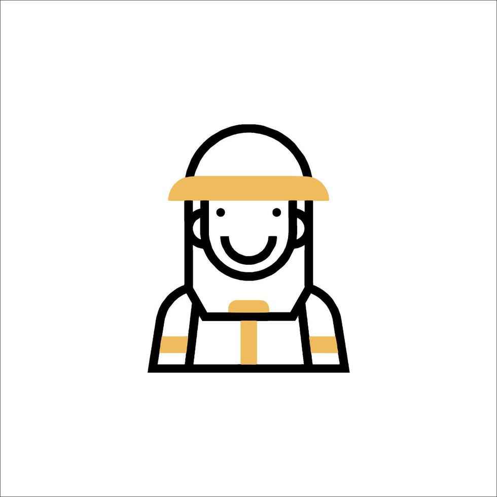 A man in a hat and a yellow vest vector