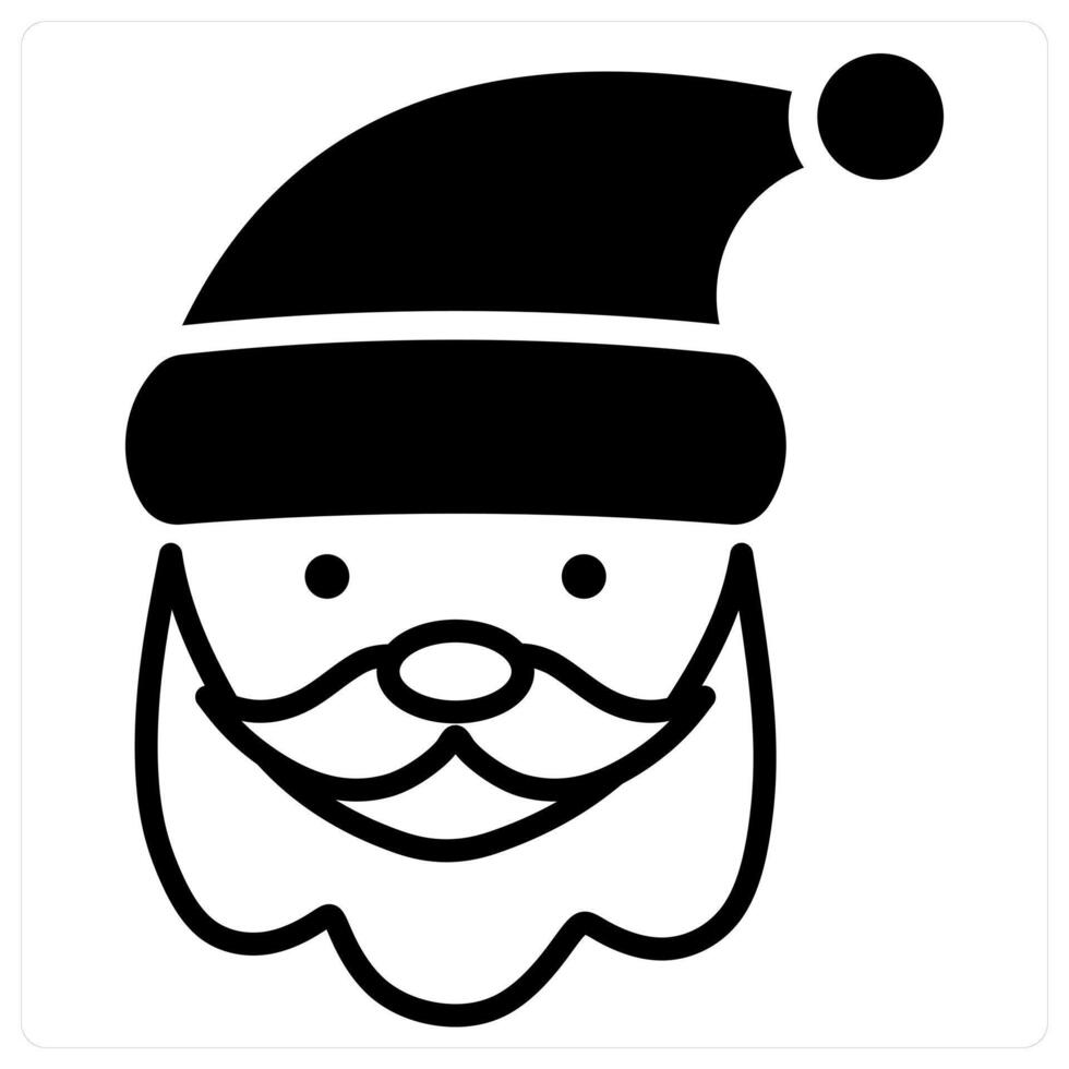 Santa Claus icon concept in black duo line color vector
